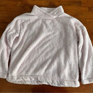 ‘Jane and Bleecker’ pink sherpa sweater.